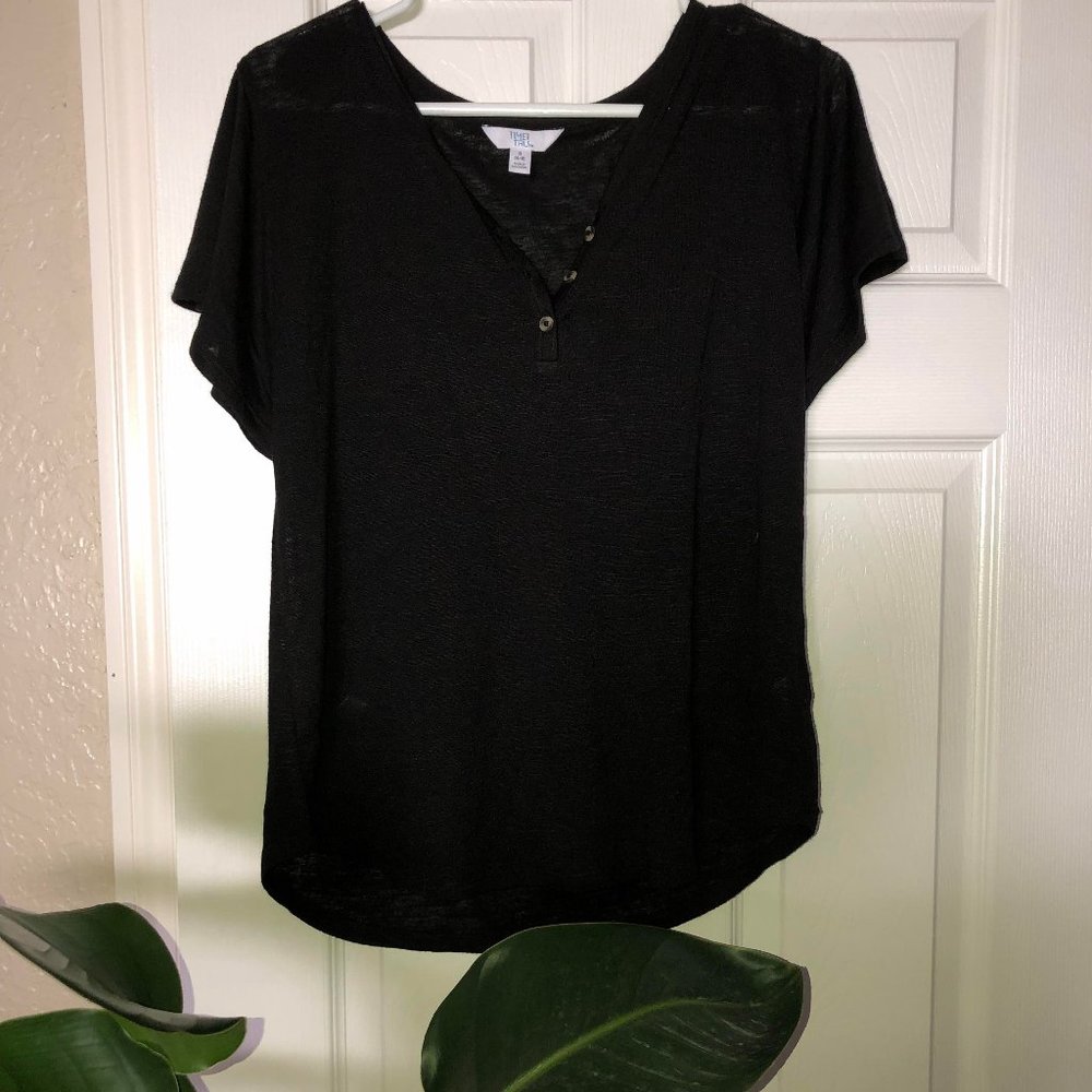 Soft Black V Neck Tee